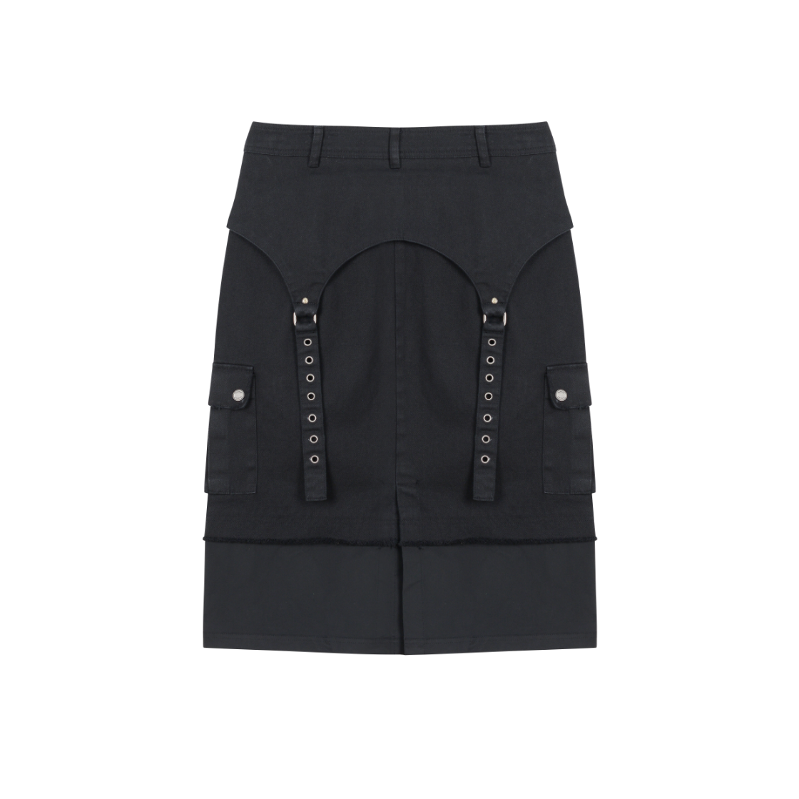 베이컨트 아카이브 위피 카고 미디 스커트 블랙(Vacant Archive Wiffy Cargo Midi Skirt Black) - 2