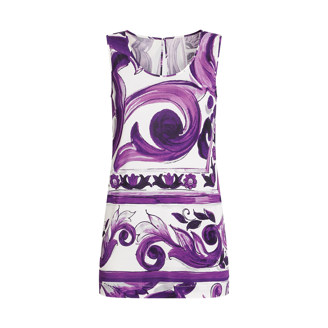 F7AV2TFS8C0IP3TN (W) Dolce & Gabbana Majolica Print Top Multicolor