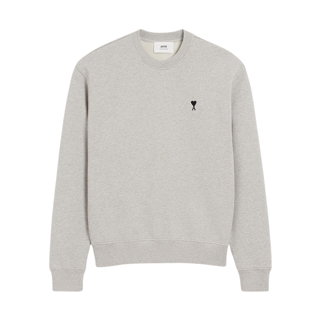 HSW763-730-0951 AMI de Coeur Cotton Sweatshirt Heather Ash Grey Black