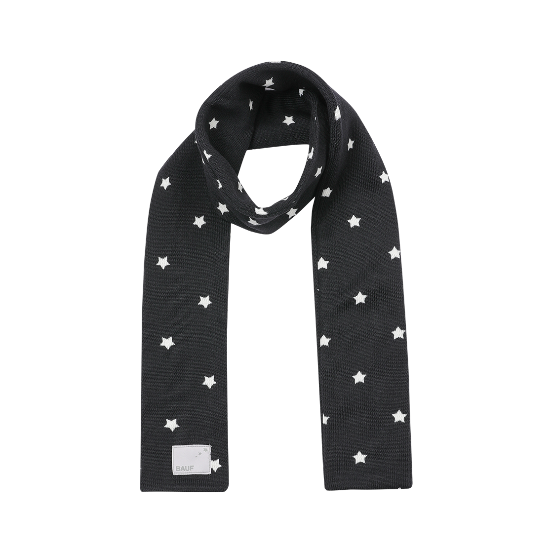 BA25FW-WBLK2F BAUF Star Knit Muffler Black