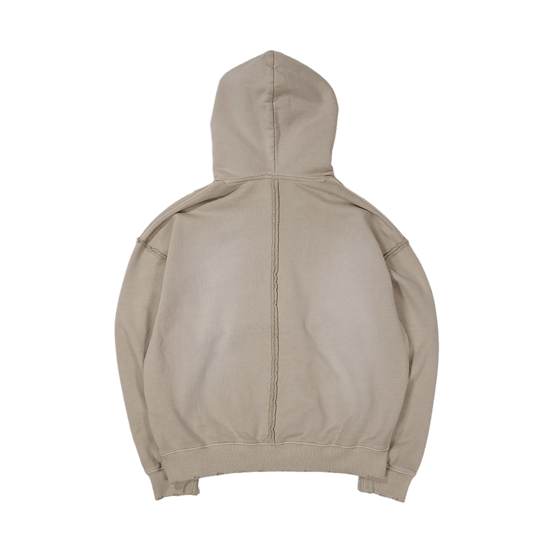 언더마이카 x 커버낫 디스트로이드 패치 후드 베이지 - 25FW(Undermycar x Covernat Destroyed Patch Hoodie Beige - 25FW) - 2