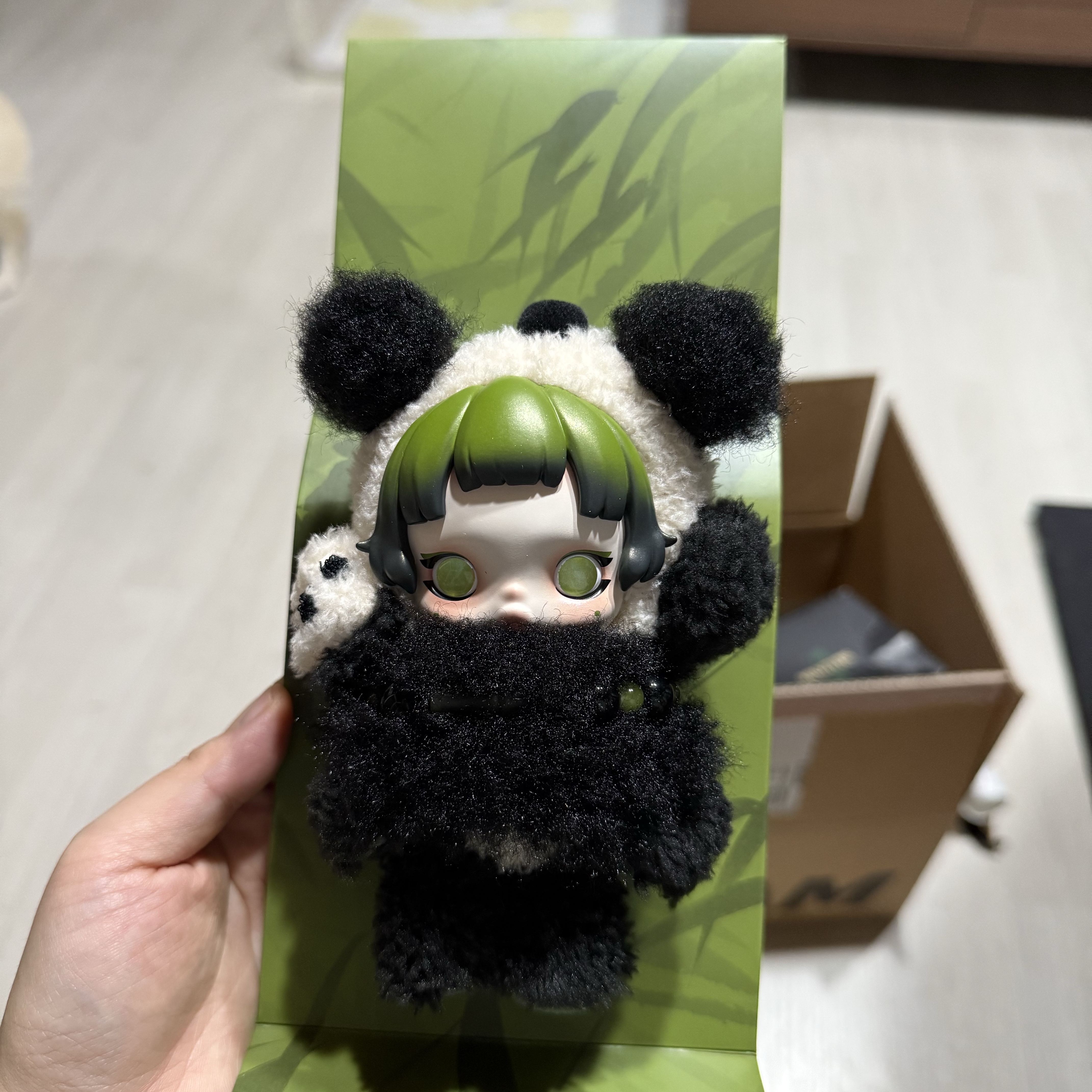 Pop Mart Skullpanda Lazy Panda Plush Doll Pendant 착용 스타일 - 2
