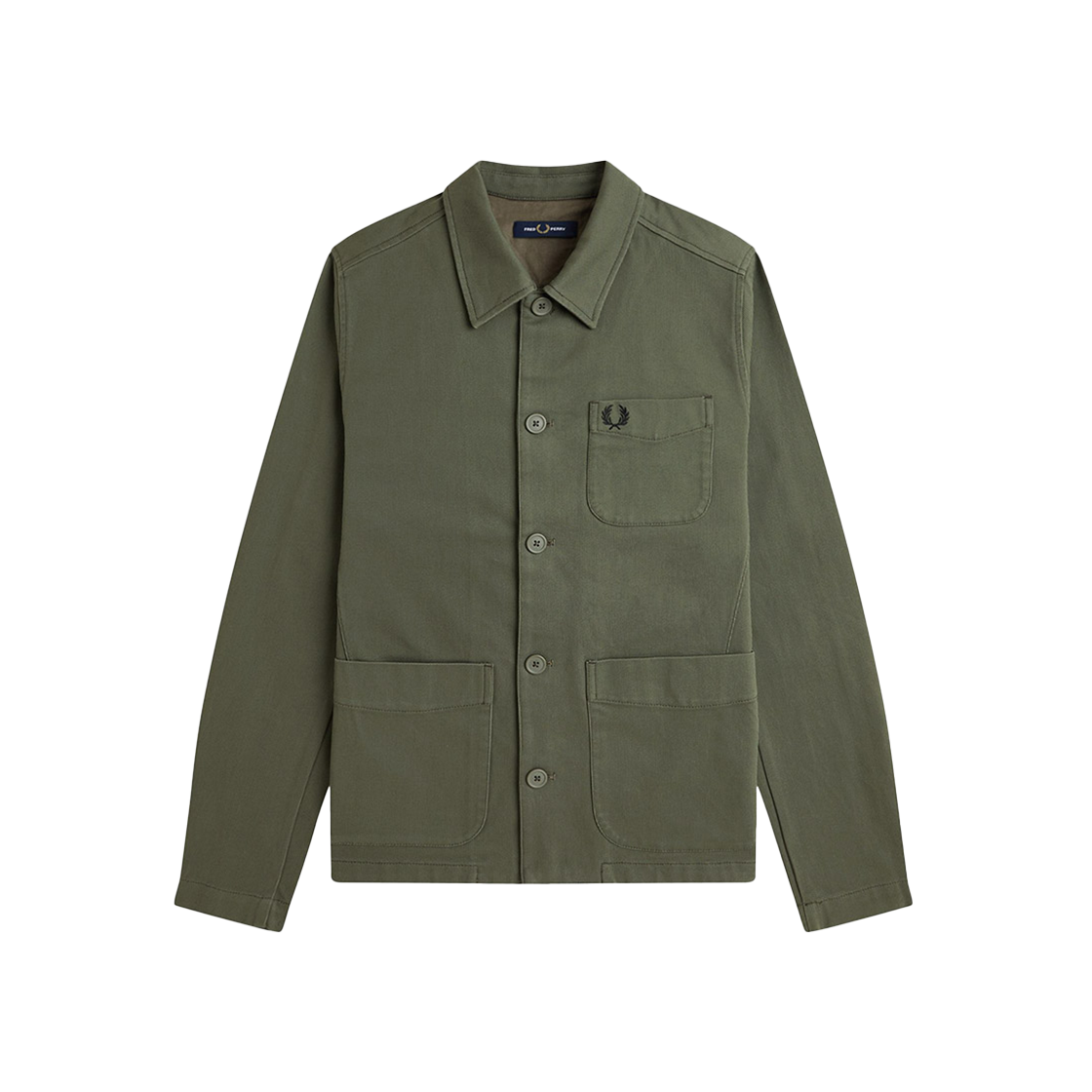 AFPM2531701-X21 Fred Perry Bedford Cord Overshirt Laurel Wreath Green