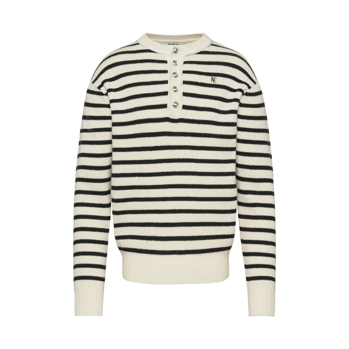 노이스 울 헨리넥 스웨터 아이보리