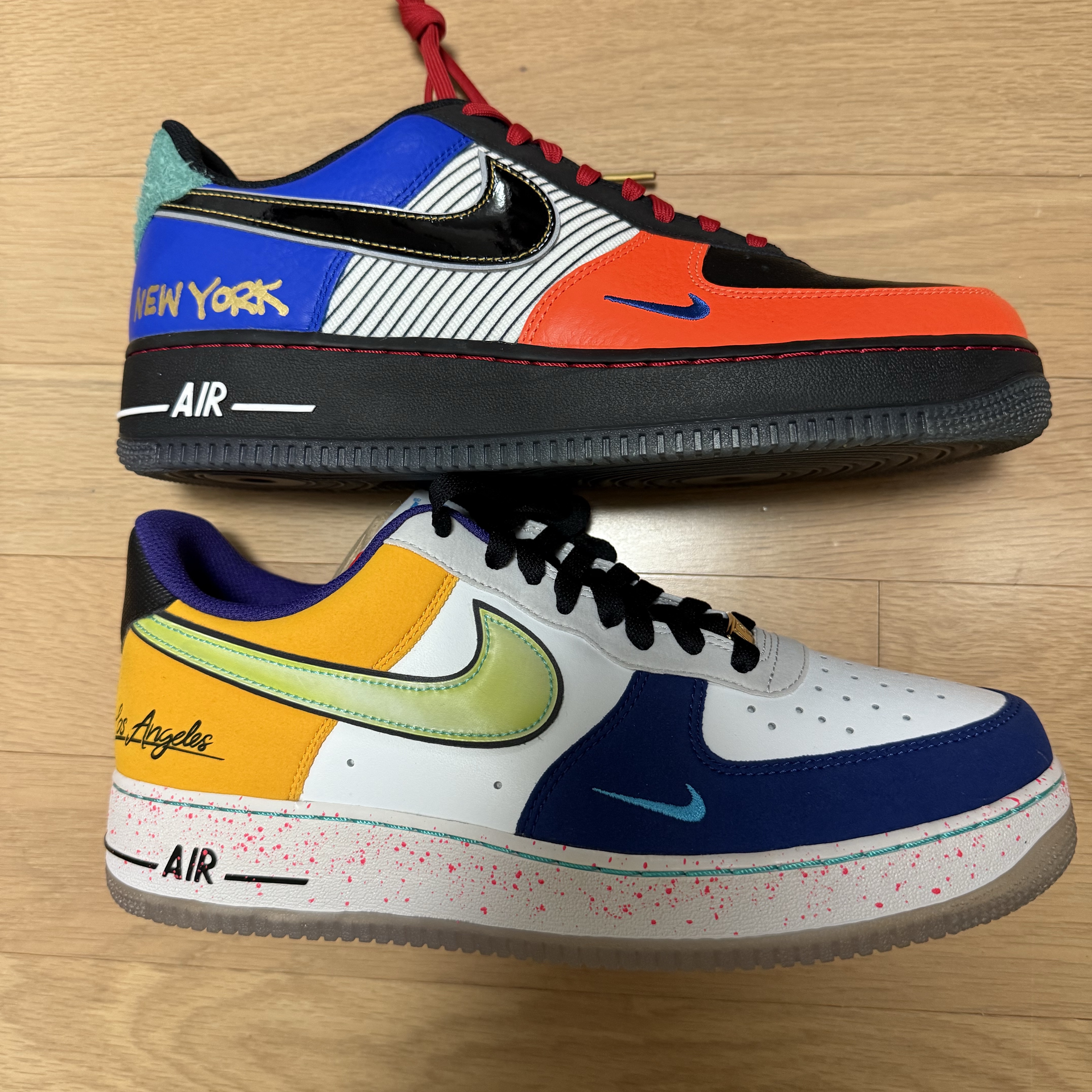 Nike Air Force 1 Low What The LA, Nike Air Force 1 Low NYC City of Athletes 착용 스타일 - 1