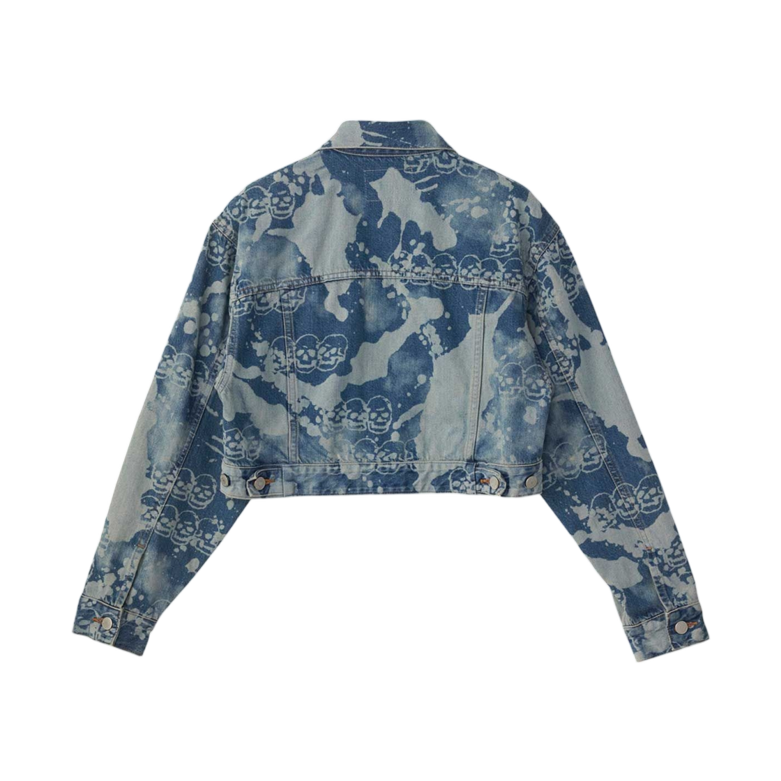 (W) 히스테릭 글래머 드로핑 앤 스컬 패턴 데님 자켓 라이트 인디고 블루((W) Hysteric Glamour Dropping & Skull Pattern Denim Jacket Light Indigo Blue) - 2