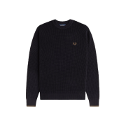 Fred Perry Waffle Stitch Knit Black