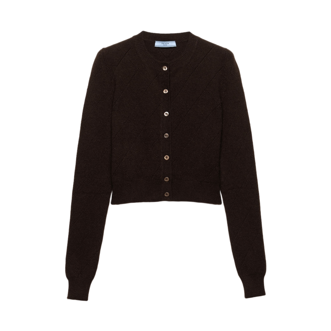(W) 프라다 캐시미어 가디건 다크 브라운((W) Prada Cashmere Cardigan Dark Brown) - 1