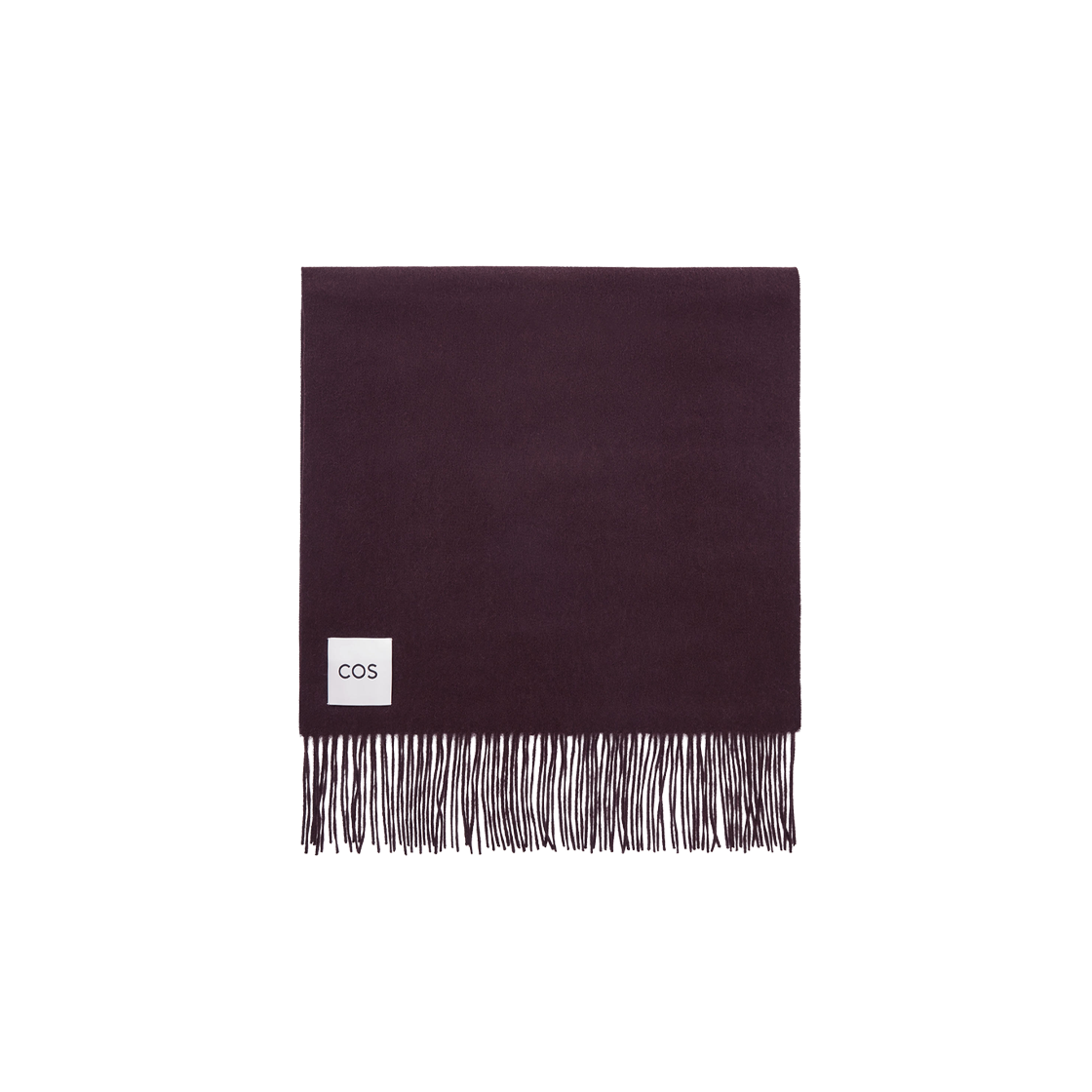 (W) 코스 프린지 울 머플러 보르도((W) COS Fringe Wool Muffler Bordeaux) - 1