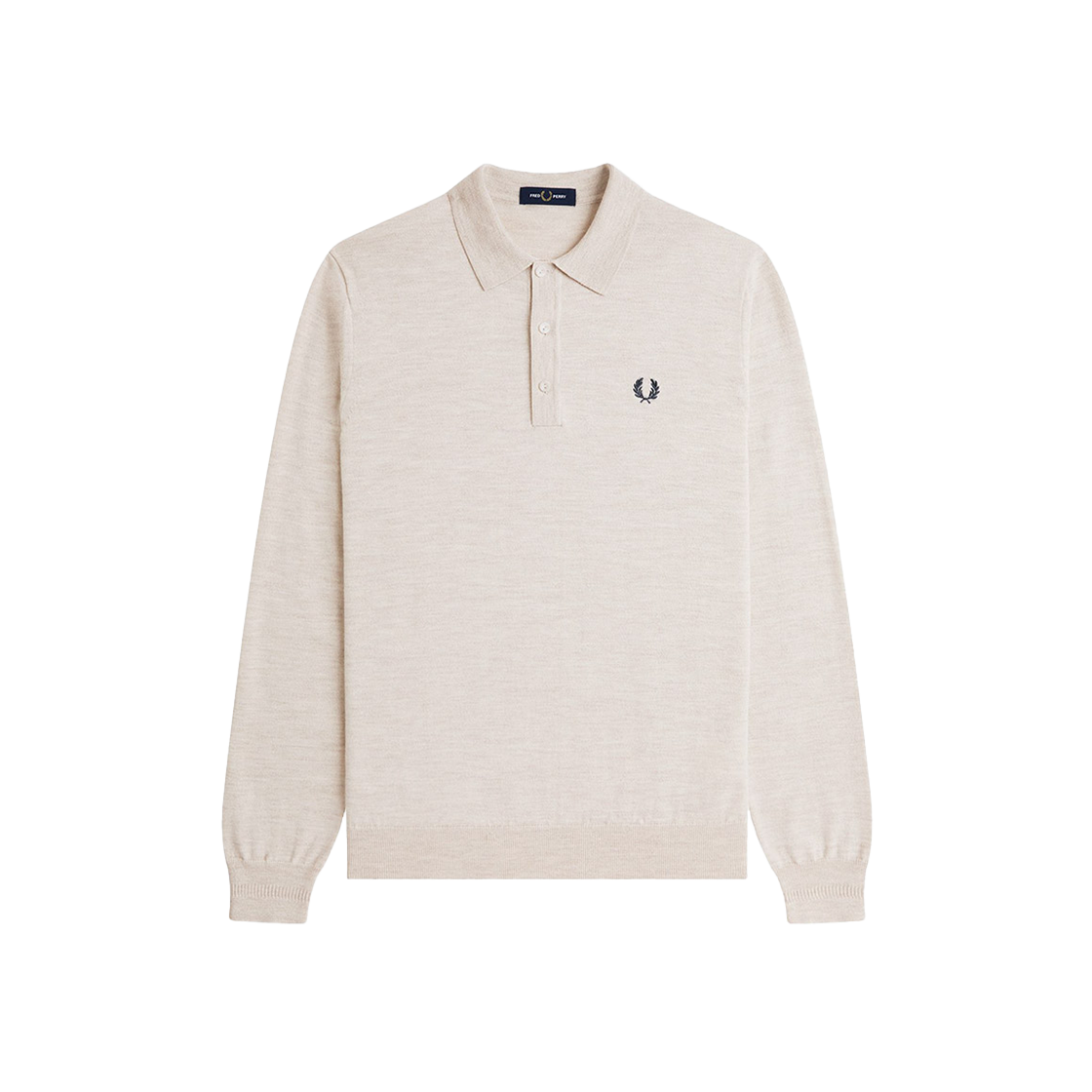 AFPM2534535-X23 Fred Perry Long Sleeve Classic Knitted Shirt Porridge Marl