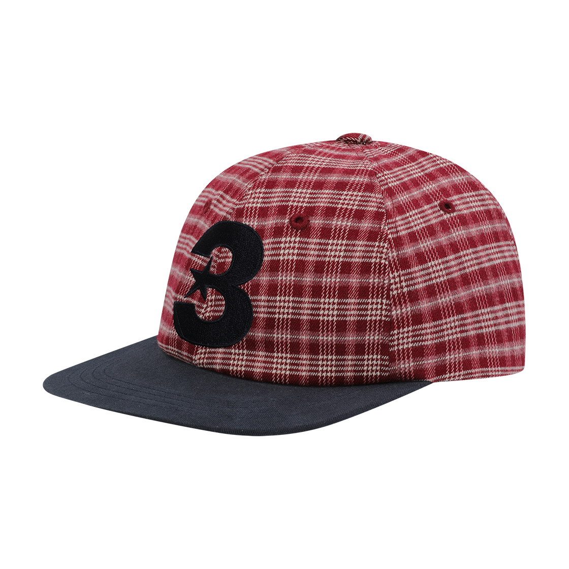 BH25FW-WCBG3F BAUF 3 Logo Cap Check Burgundy