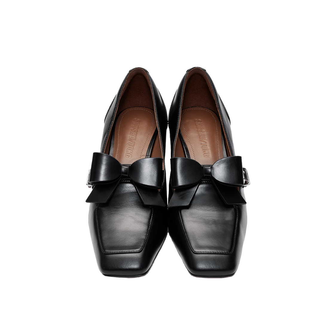 슈슈통 우먼 스퀘어 토 미드 힐 슈즈 블랙 - 25FW(Shushu/Tong Women Square Toe Mid Heel Shoes Black - 25FW) - 3