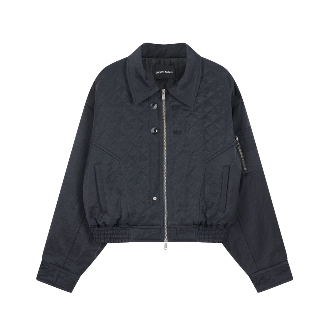 베이컨트 아카이브 남성 매티 퀼티드 봄버 자켓 블랙(Vacant Archive Men Matty Quilted Bomber Jacket Black)