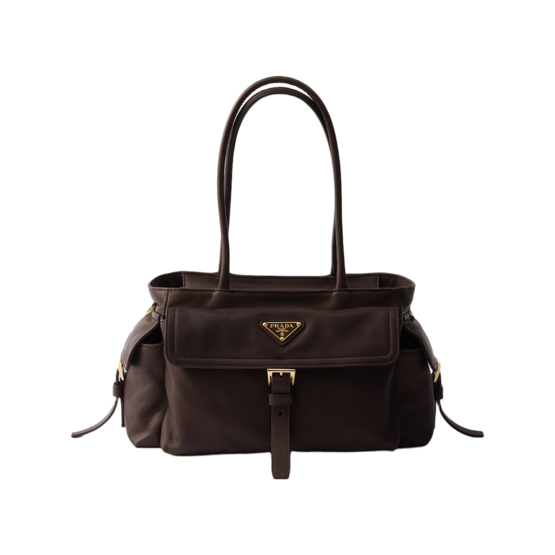 1BG596-2DX8-F0038 Prada Explore Medium Nappa Leather Tote Bag Sienna