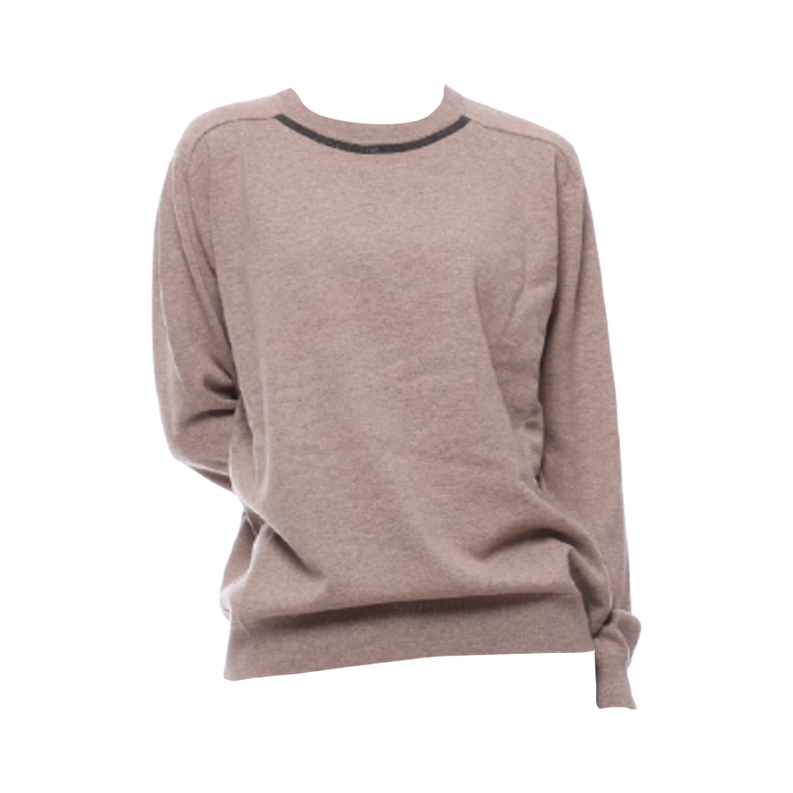 M12167900-C9609 (W) Brunello Cucinelli Long Sleeves Crewneck Sweater Beige