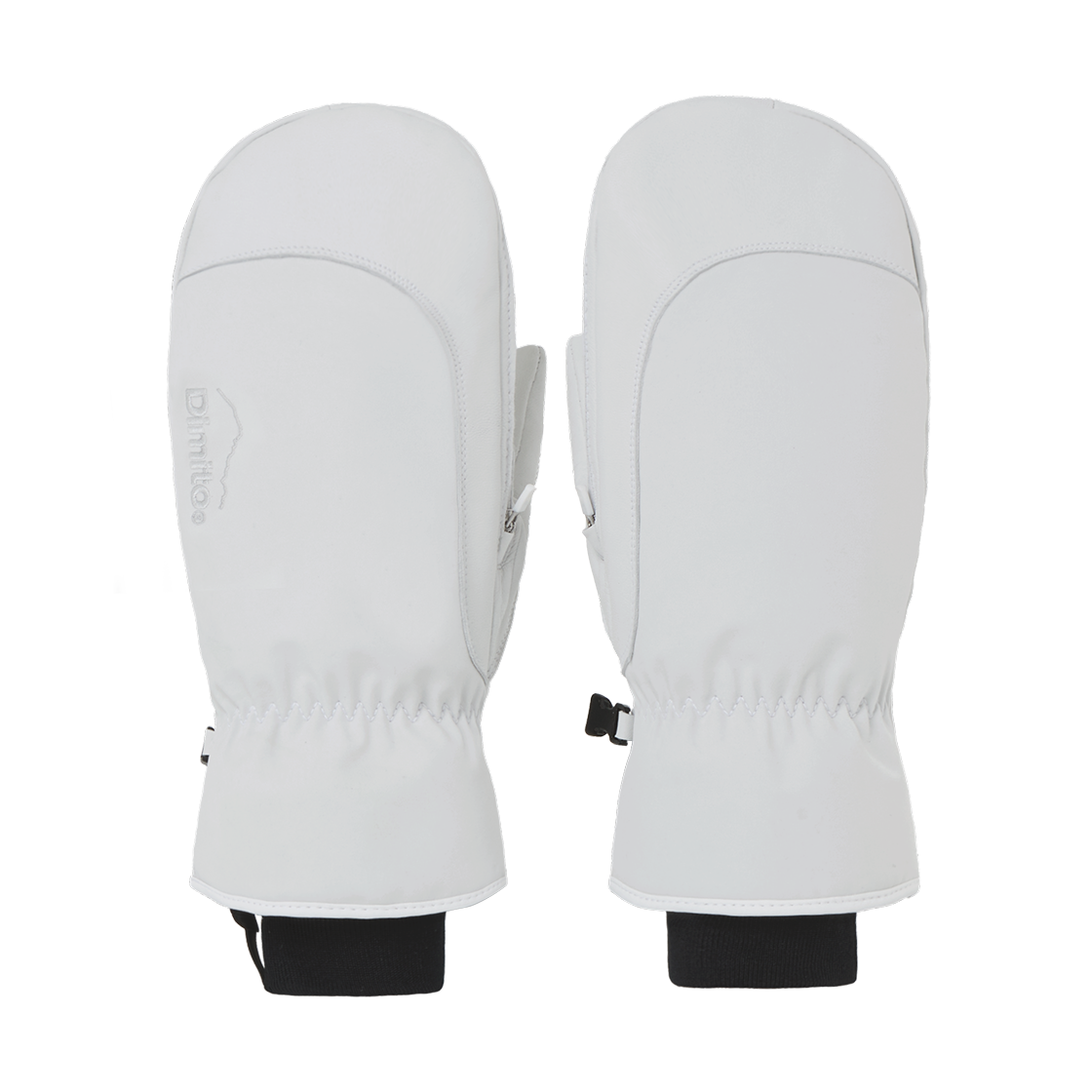 LVNT09223 Dimito Leather 3-Way Open Mitten Cool White
