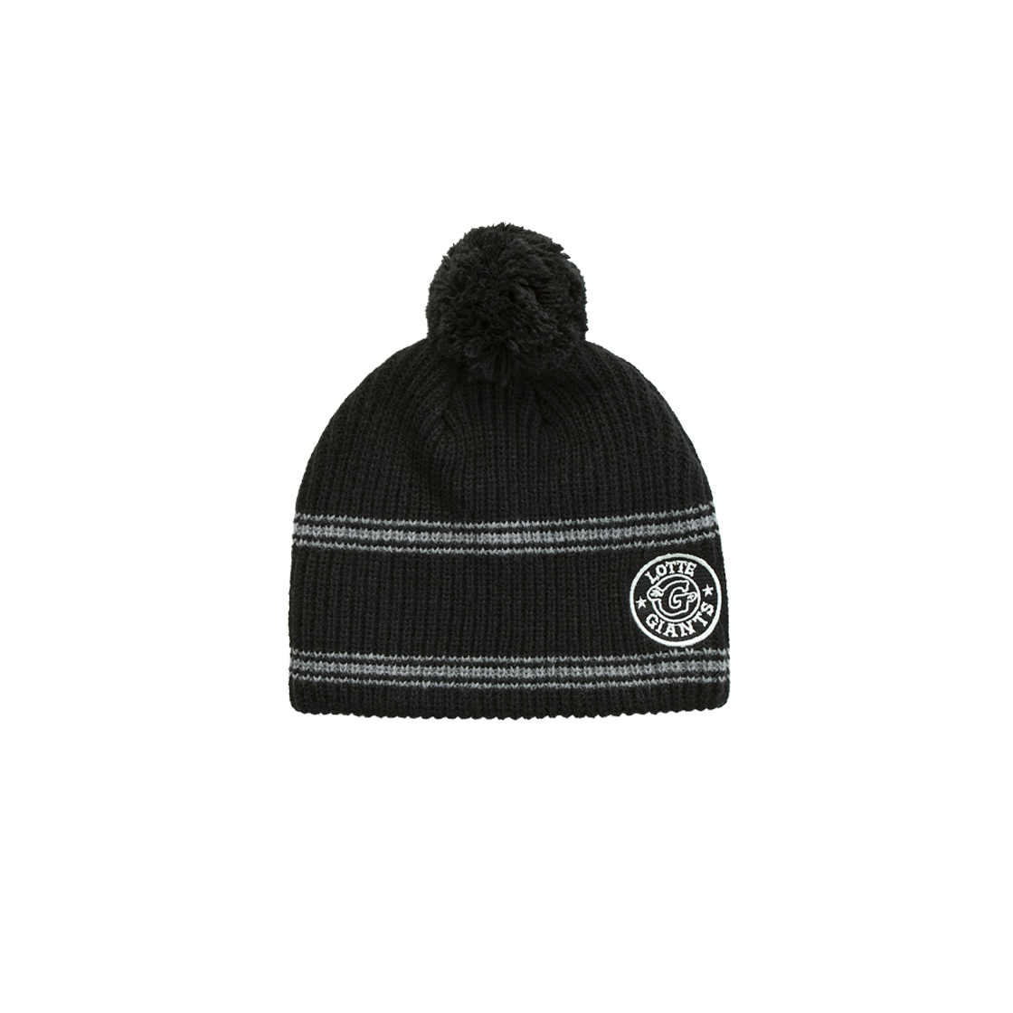 폴리테루 X 롯데자이언츠 스트라이프 비니 블랙(Polyteru X LOTTE GIANTS Striped Beanie Black)
