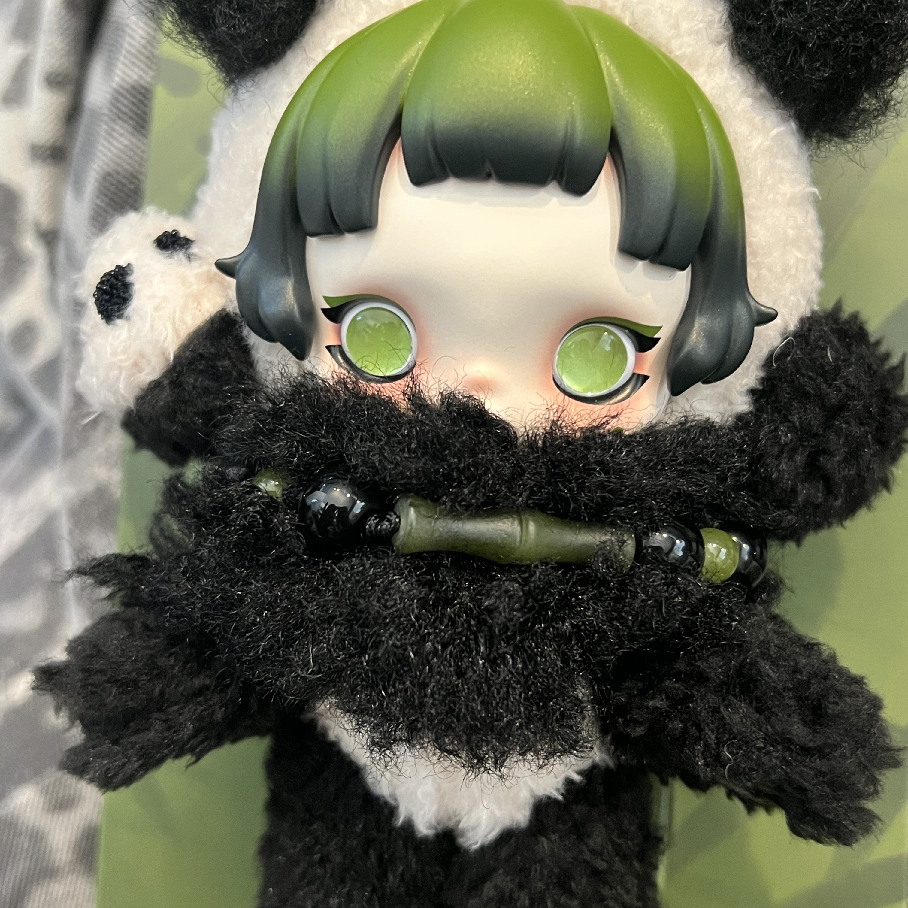 Pop Mart Skullpanda Lazy Panda Plush Doll Pendant 착용 스타일 - 1