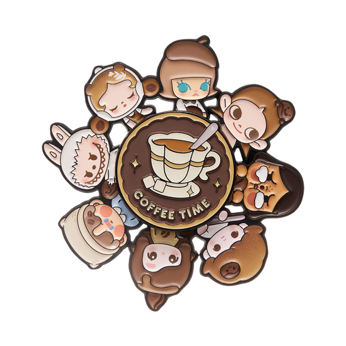 - Pop Mart Pop Bean Coffee Factory Series Spinning Badge