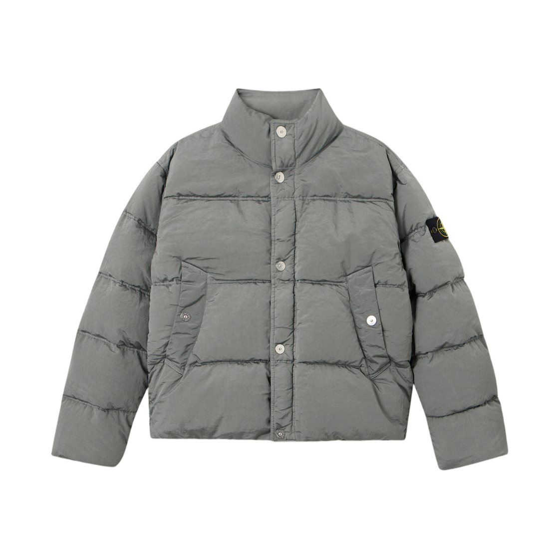 스톤 아일랜드 4100124 나일론 메탈 에코닐 다운 자켓 안티 드롭 앤 스냅 포켓 시멘트 - 25FW(Stone Island 4100124 Nylon Metal In Econyl Down Jacket with Anti-Drop and Snap Pockets Cement - 25FW) - 1