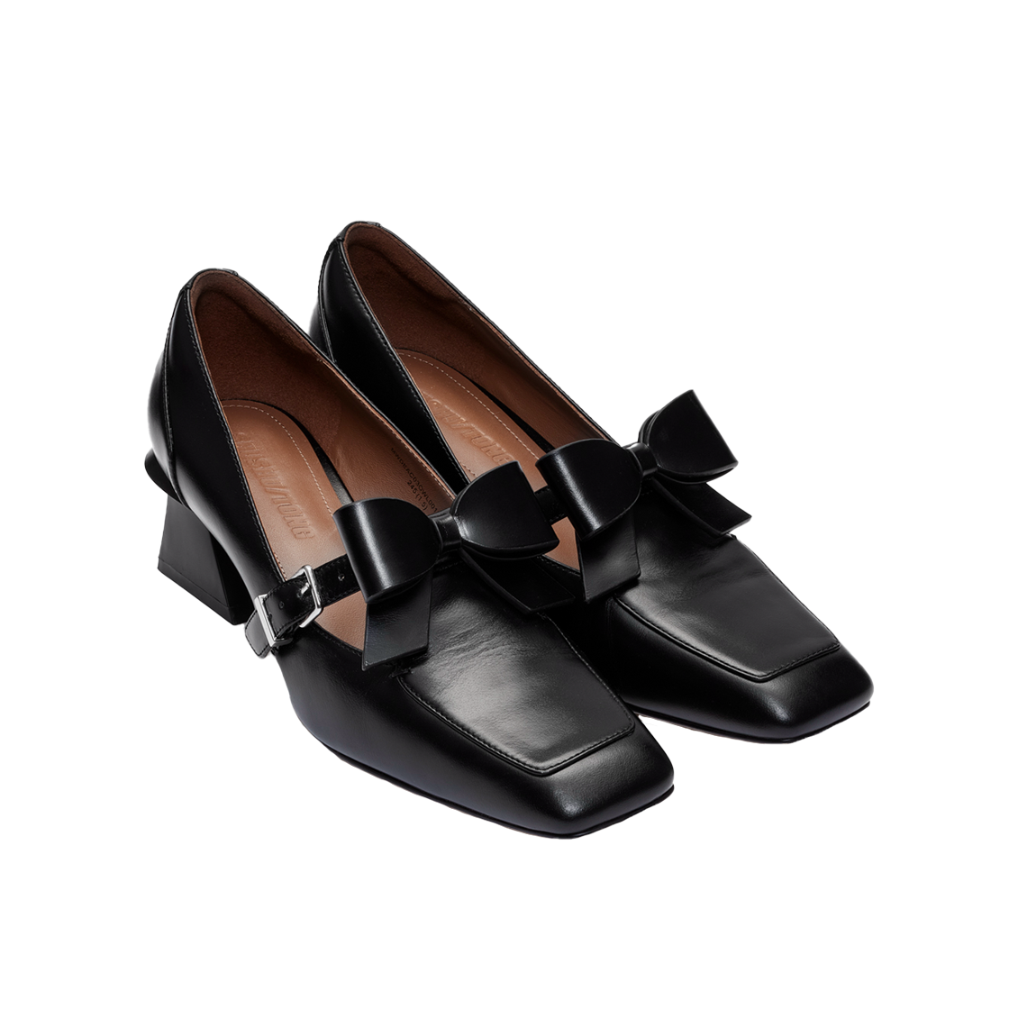 슈슈통 우먼 스퀘어 토 미드 힐 슈즈 블랙 - 25FW(Shushu/Tong Women Square Toe Mid Heel Shoes Black - 25FW) - 2