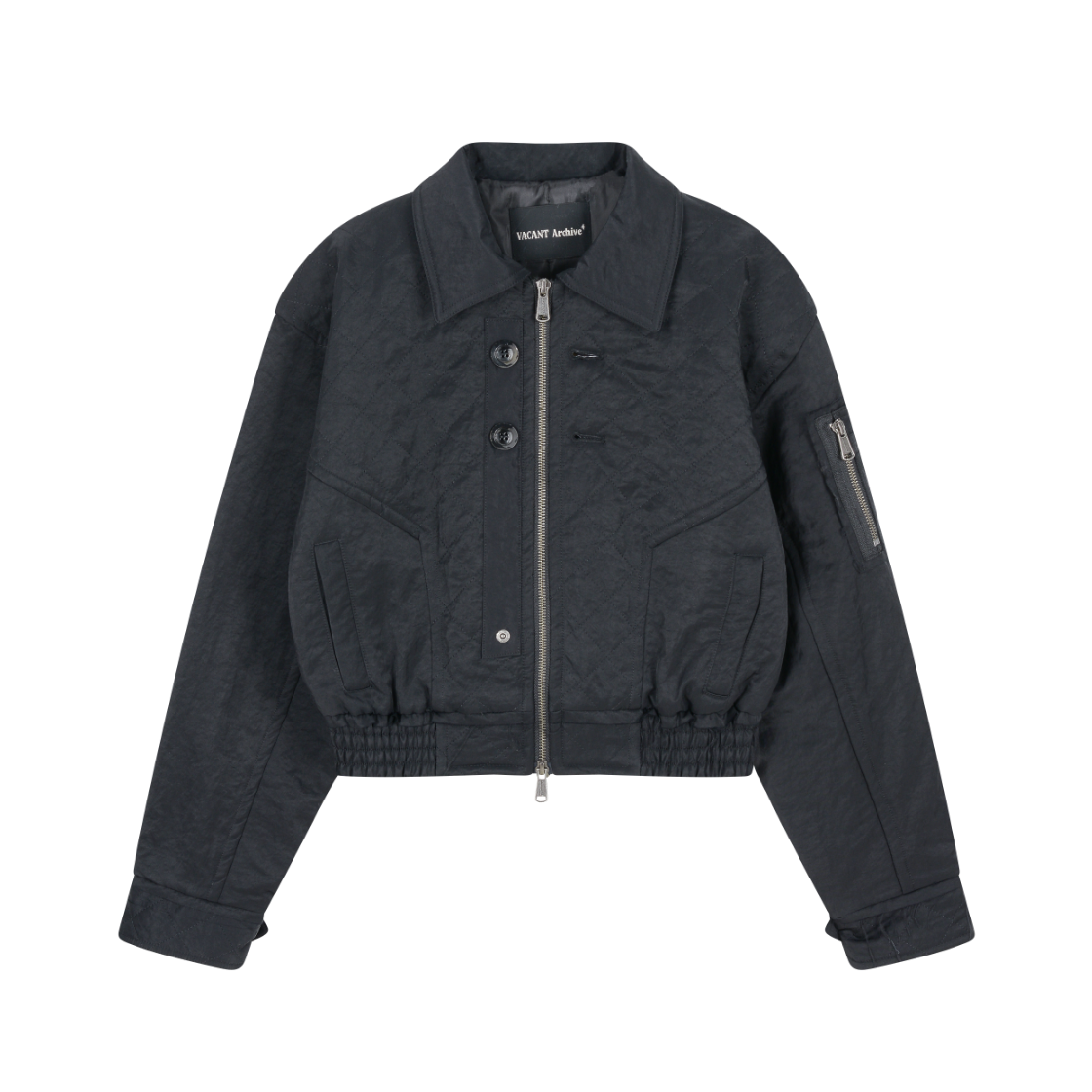 VUK53VJK006BKQQ Vacant Archive Women Matty Quilted Bomber Jacket Black