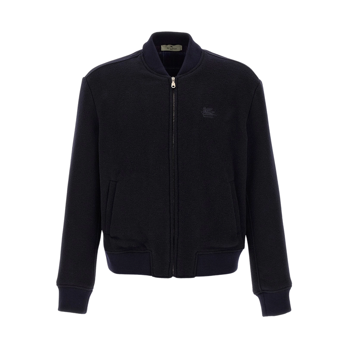 MRBA001699TQB69S9885 Etro Pegaso Embroidered Wool Blend Bomber Jacket Blue