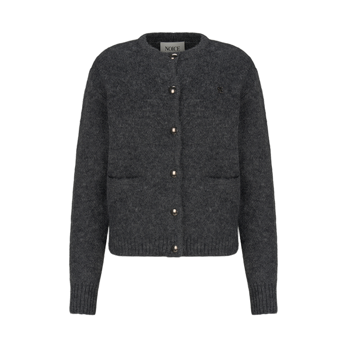 노이스 모헤어 니트 카디건 그레이