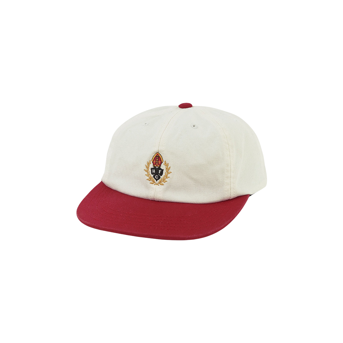 - Heritage Floss Crest Canvas 6 Panel Cap White Red