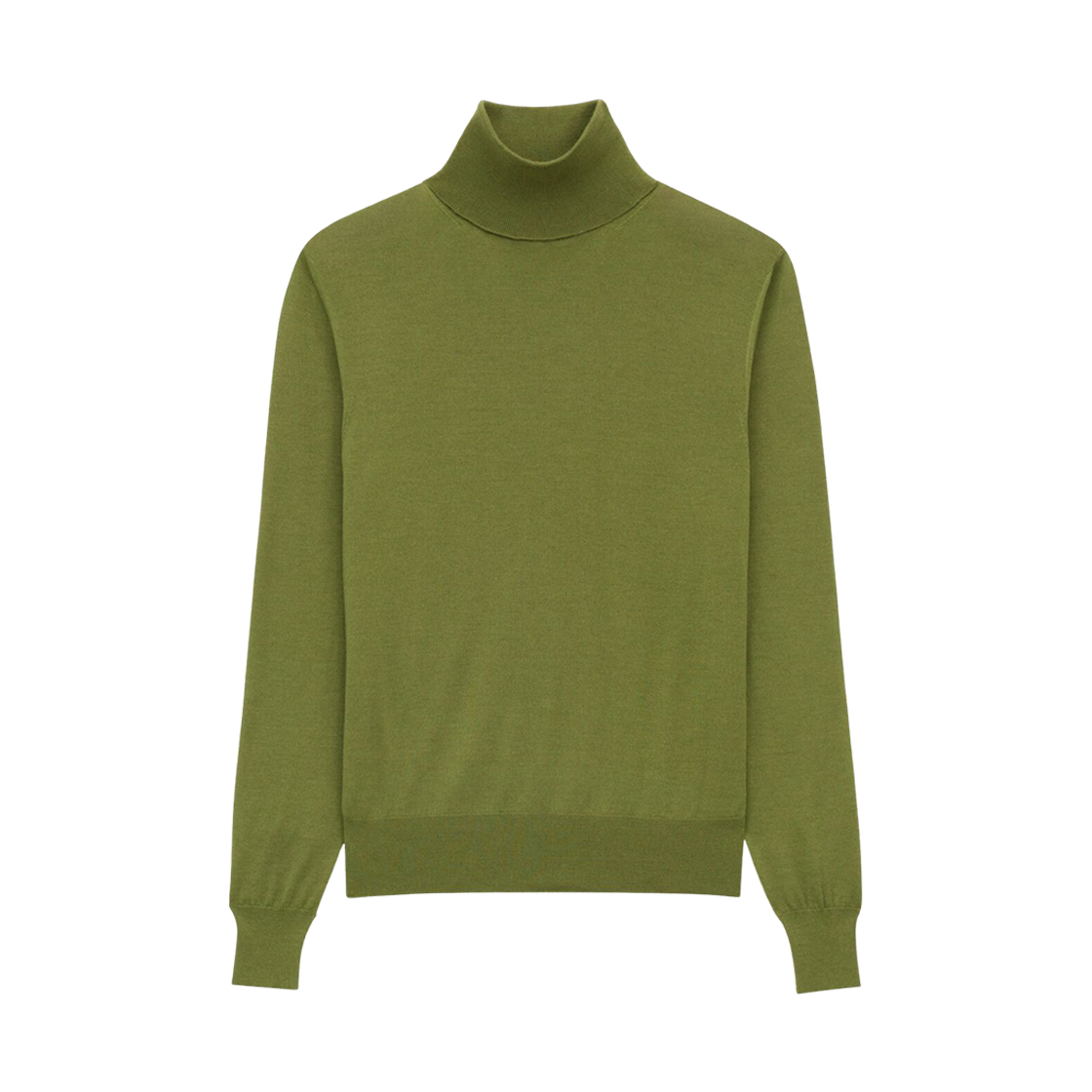 844617-YAPK2-3391 Saint Laurent Turtleneck in Cashmere Wool and Silk Vert Olive