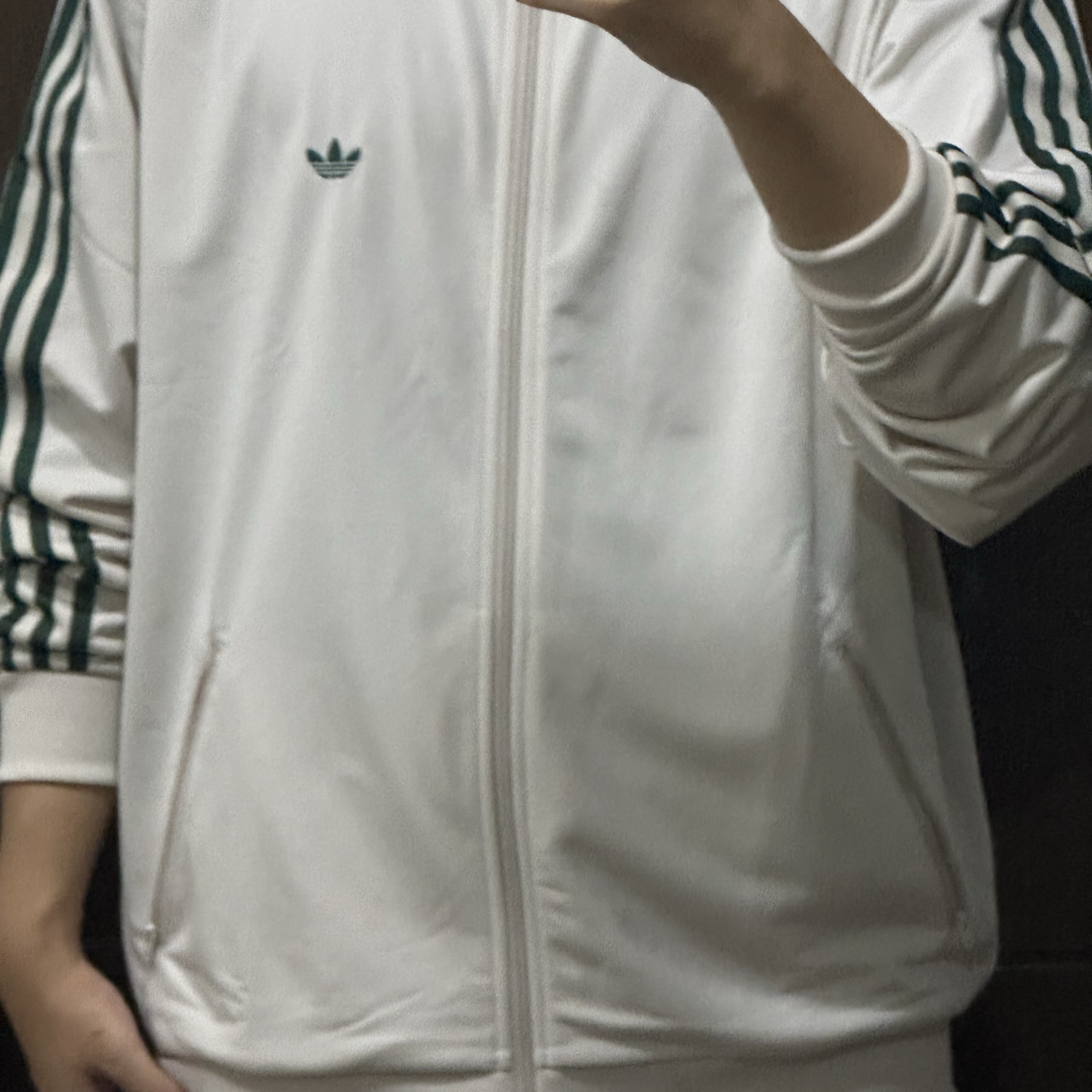Adidas Originals Track Jacket Gender Neutral Bliss Collegiate Green - KR Sizing 착용 스타일