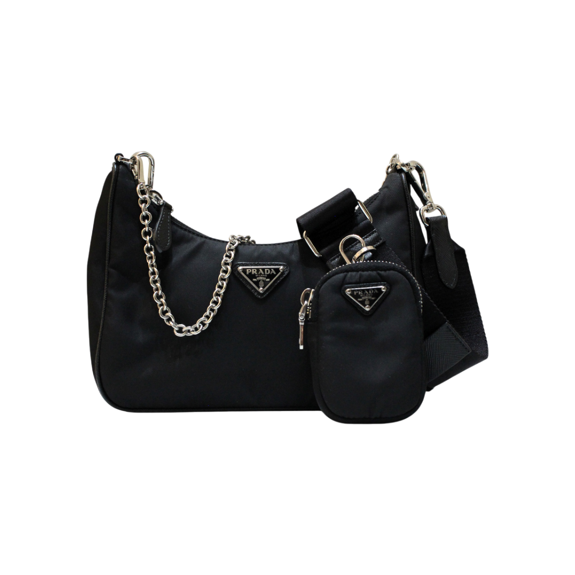 ITD9MNP9RTA4 Prada Tessuto Re-Nylon Hobo Crossbody Bag