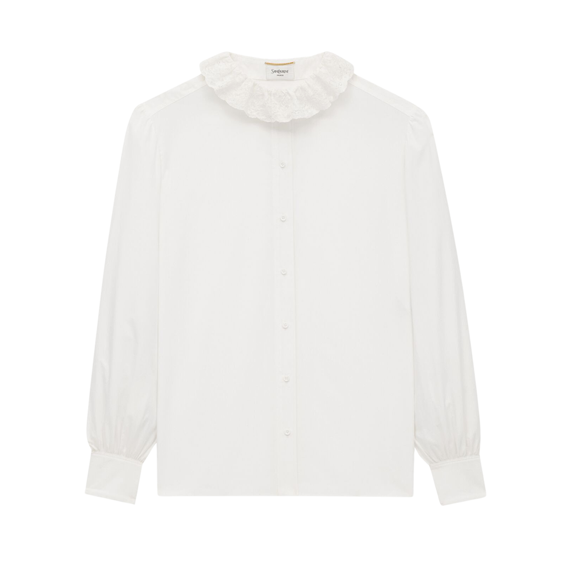 842627-Y7K36-9601 (W) Saint Laurent Shirt in Cotton Poplin Craie