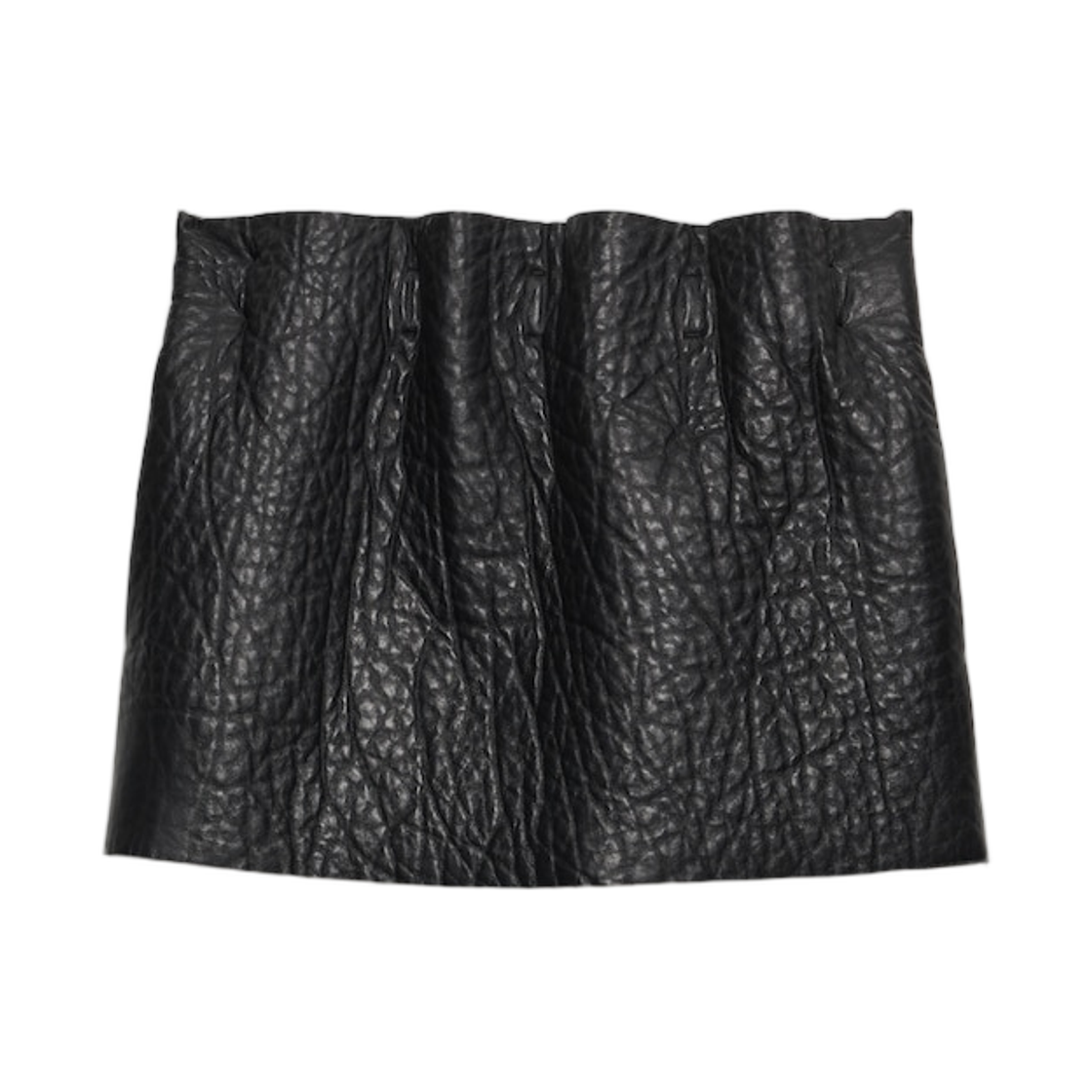 51927-18A7-F0002 (W) Prada Nappa Leather Mini Skirt Black