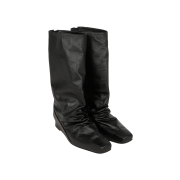 Nache Women Draping Layered Boots Leather Black - 25FW