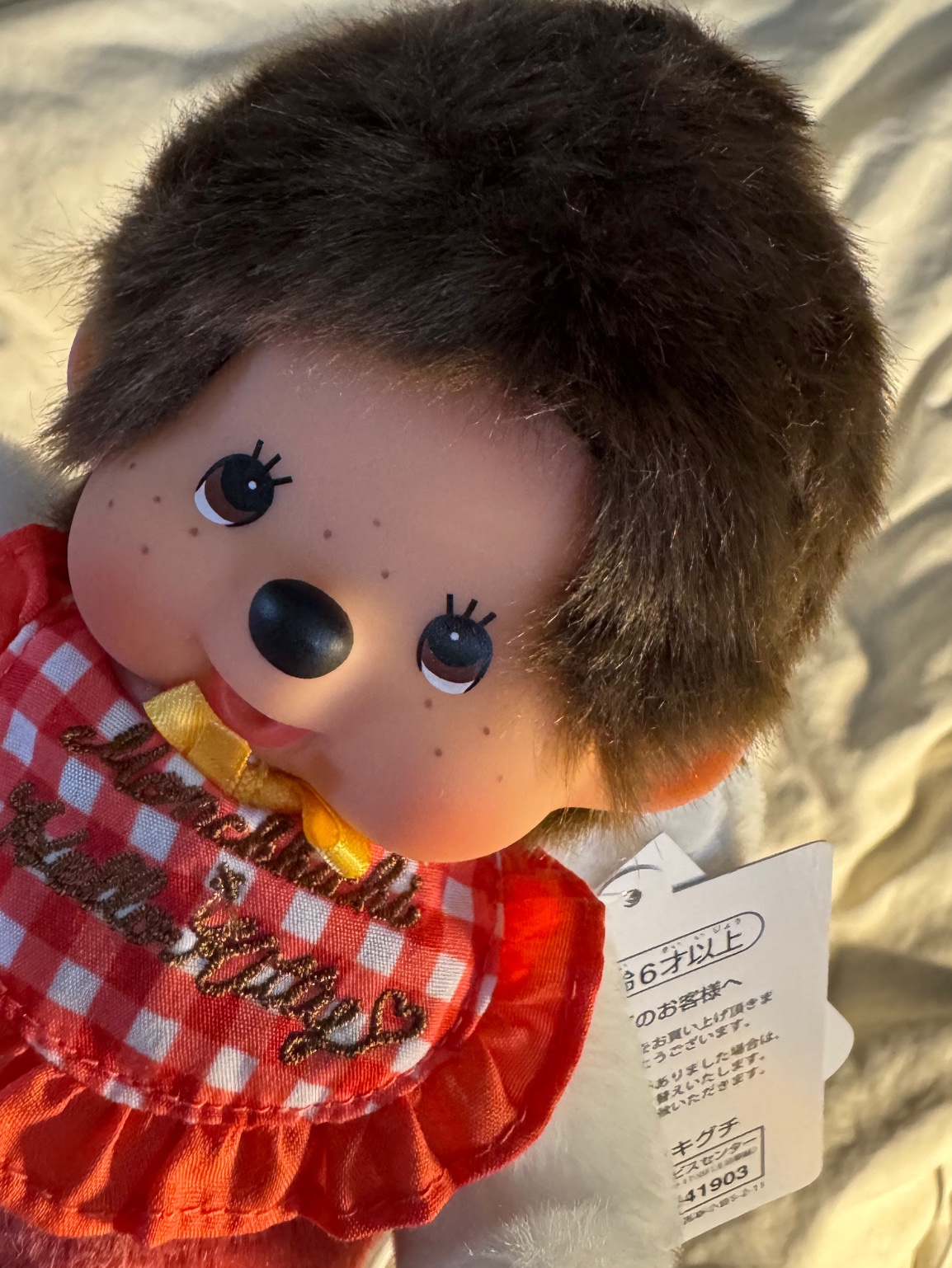 Monchhichi x Hello Kitty Gingham Check S Doll, Monchhichi x Hello Kitty Gingham Check S Doll Brown 착용 스타일 - 1