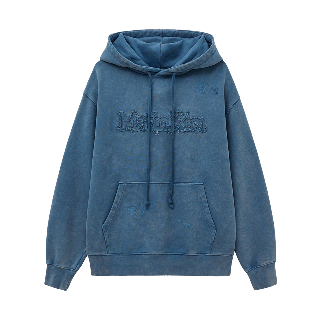 마뗑킴 빈티지 컬러 다잉 로고 후디 스모크 블루(Matin Kim Vintage Color Dying Logo Hoody Smoke Blue) - 1