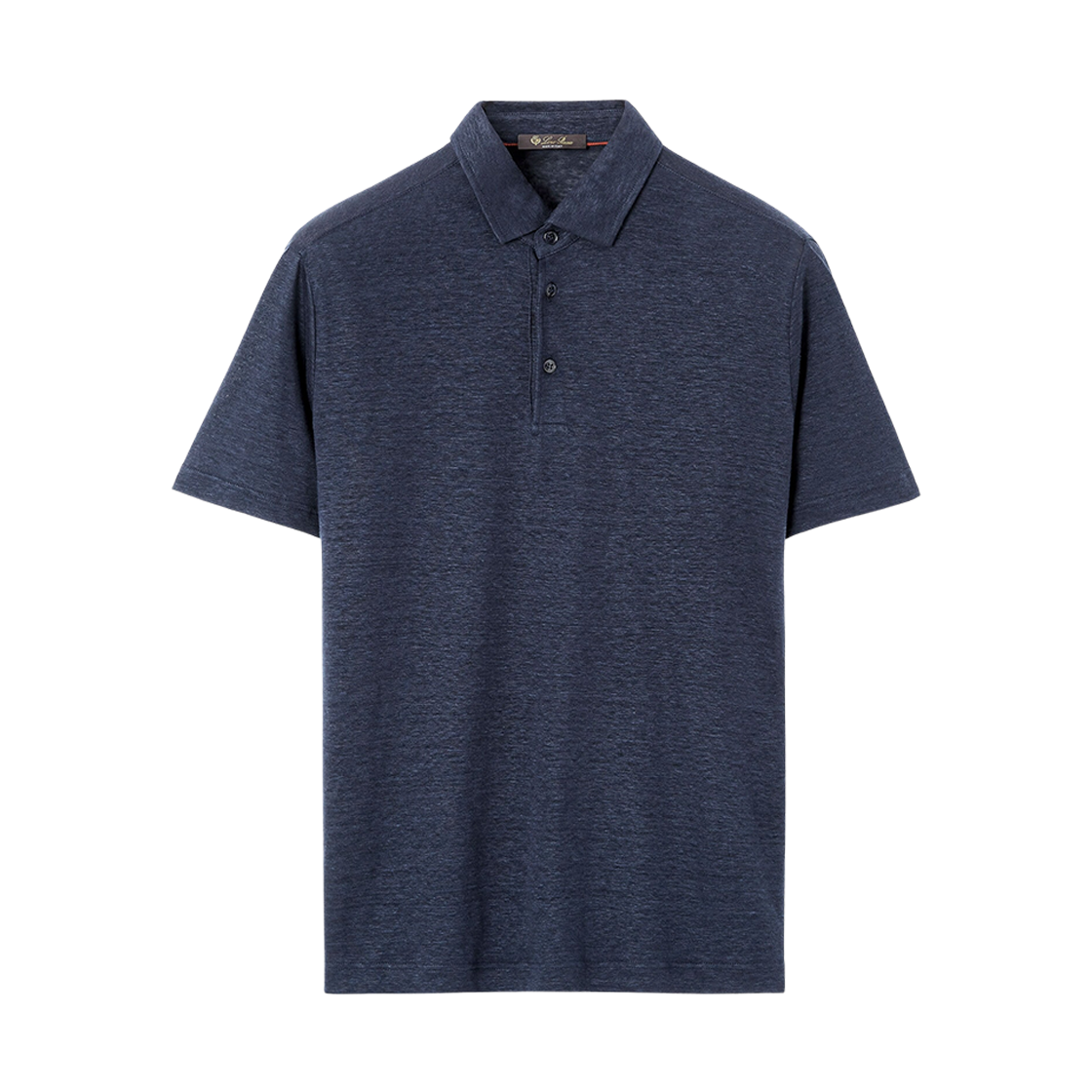 FAI1314-W000 Loro Piana Linen Polo Shirt Blue Navy