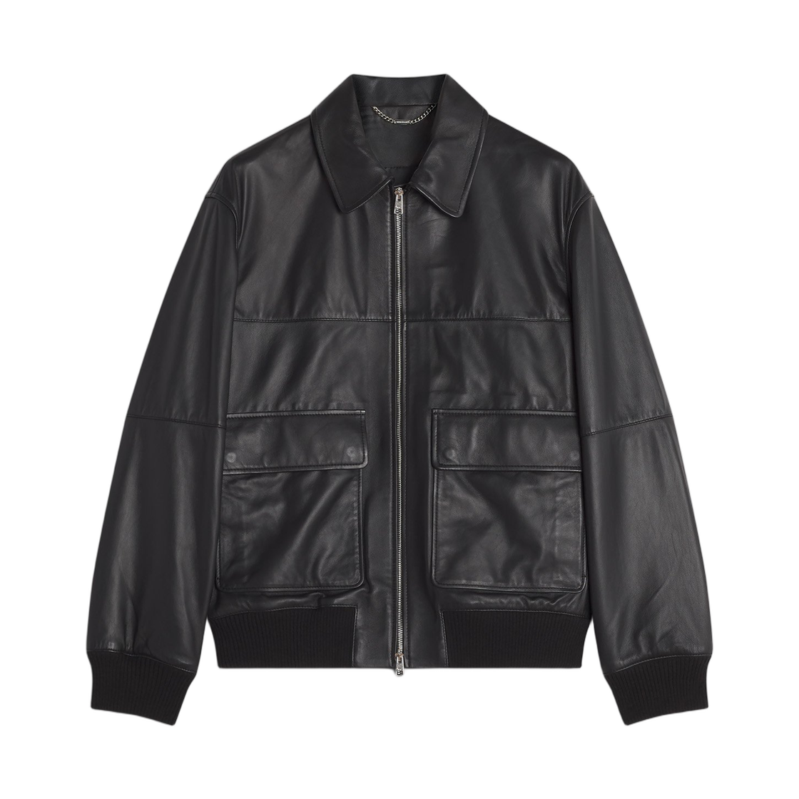 PM02103LR0053-P199 Maison Kitsune Leather Blouson Black