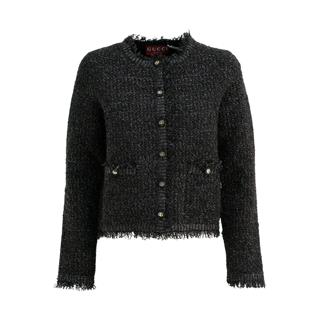 (W) 구찌 라메 우븐 가디건 블랙((W) Gucci Lame Woven Cardigan Black) - 1