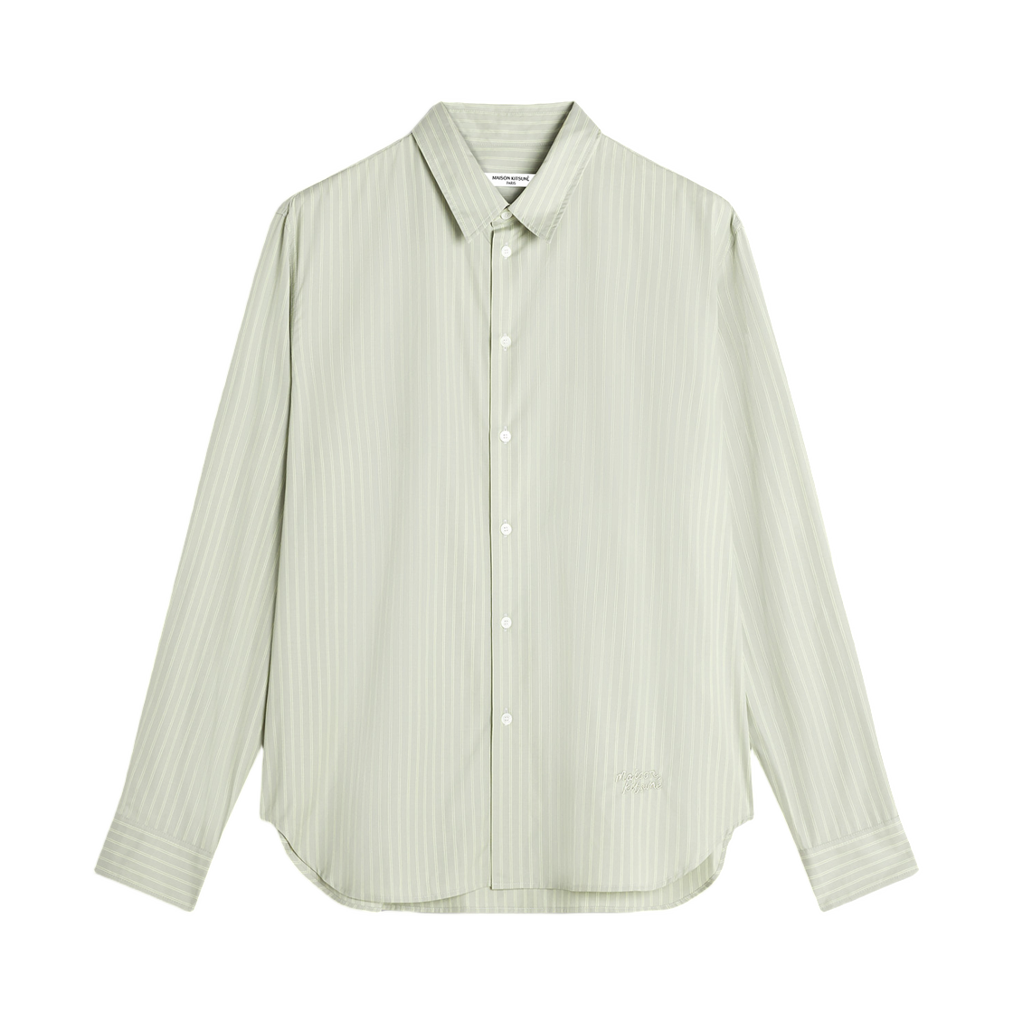 메종 키츠네 핸드라이팅 릴렉스드 셔츠 세이지 그린(Maison Kitsune Handwriting Relaxed Shirt Sage Green) - 1