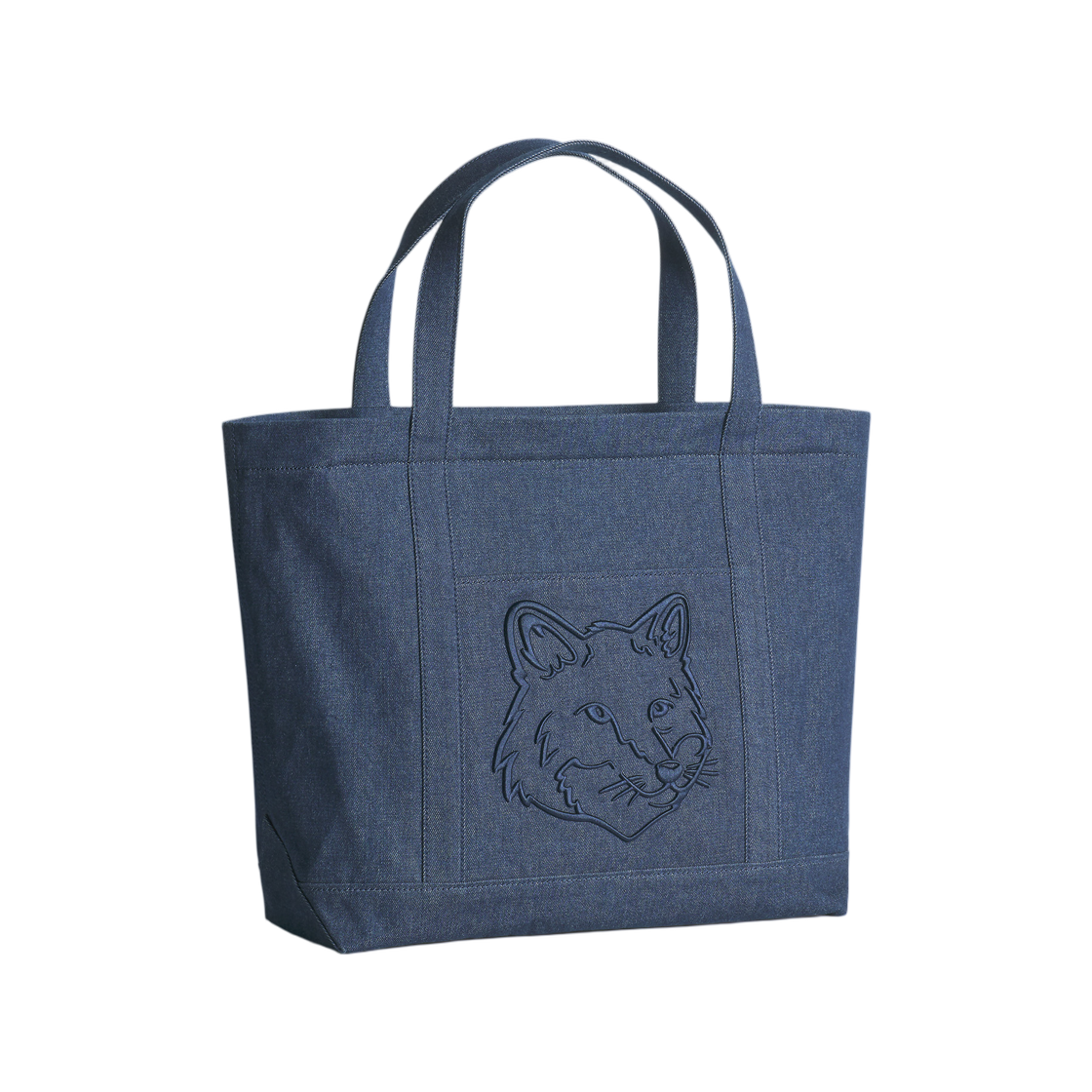 메종 키츠네 폭스 헤드 라지 토트 인디고(Maison Kitsune Fox Head Large Tote Indigo) - 2