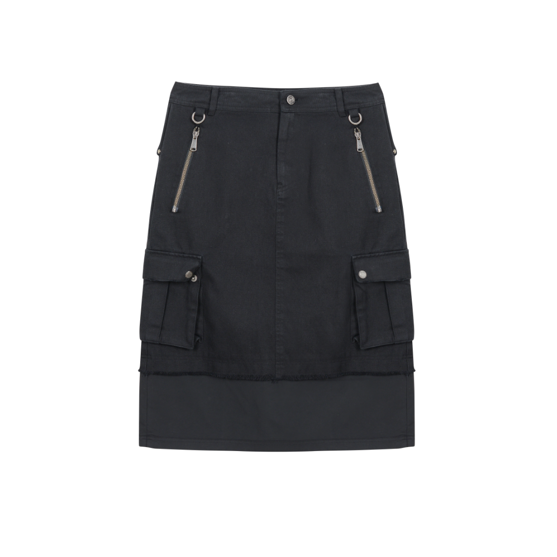 VWK53VSK003BKQQ Vacant Archive Wiffy Cargo Midi Skirt Black