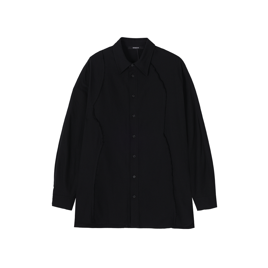 SH5SH705BK SONGZIO COLLECTION Bias Cut Dolman Wool Shirt Black
