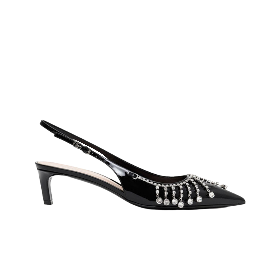 (W) 구찌 카프 레더 슬링백 블랙((W) Gucci Calf Leather Slingback Black) - 1