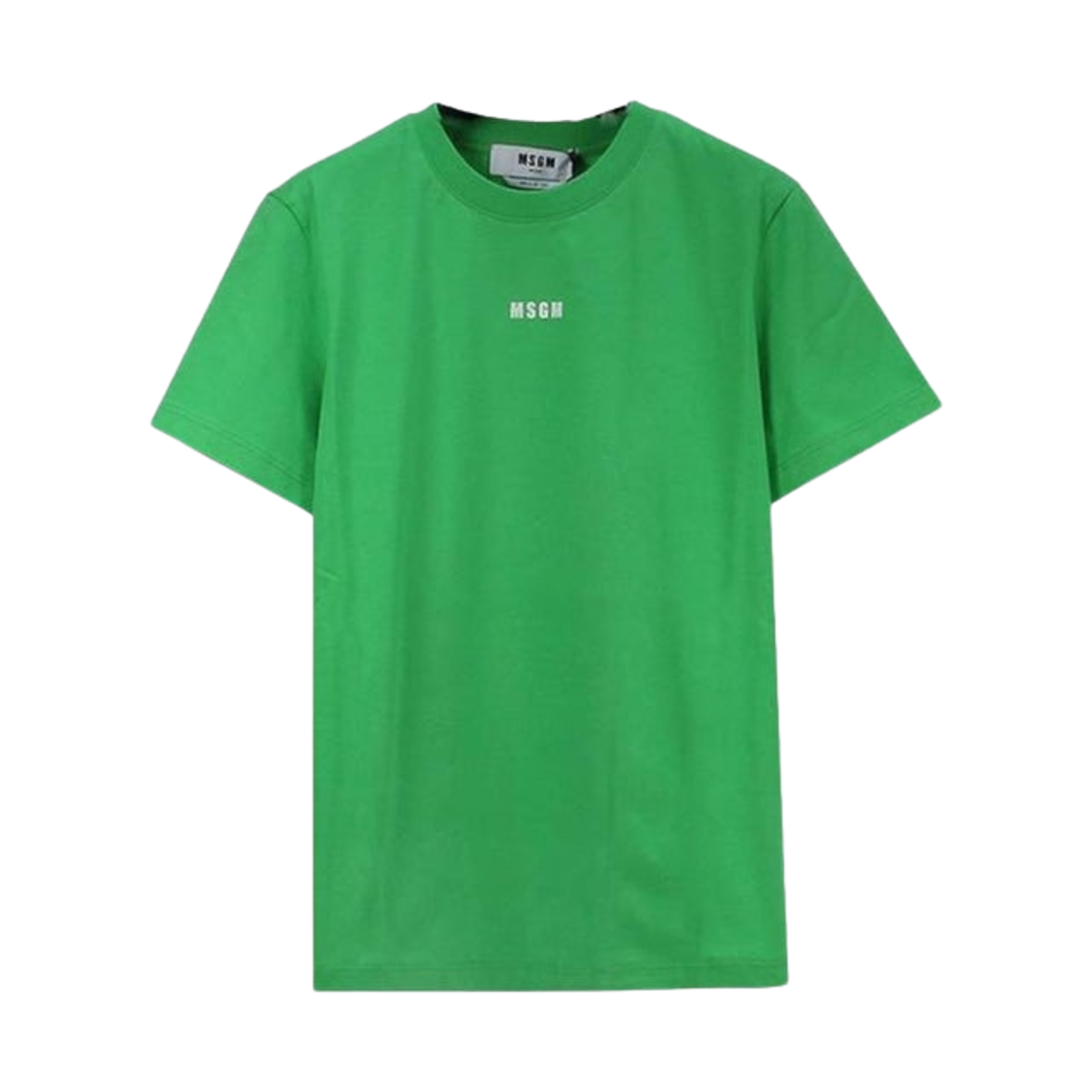 (W) 엠에스지엠 마이크로 로고 코튼 티셔츠 그린((W) MSGM Cotton T-Shirt with Micro Logo Green)