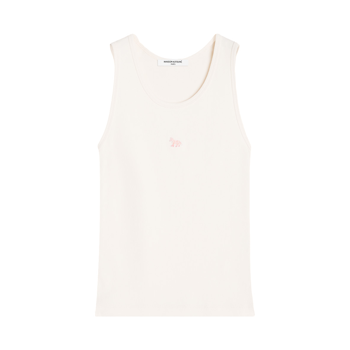 MW00121KA0033-0306 (W) Maison Kitsune Baby Fox Ribbed Tank Top Pearl Pink