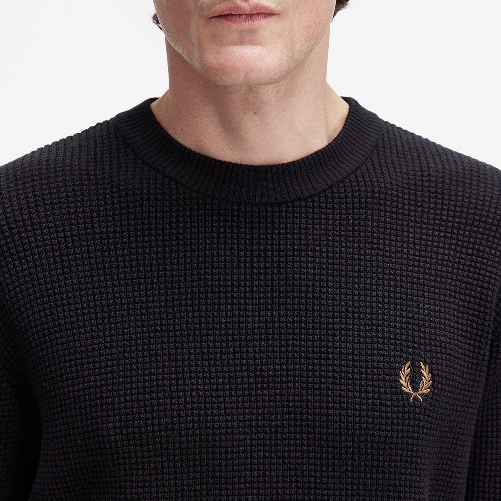 프레드페리 와플 스티치 니트 블랙(Fred Perry Waffle Stitch Knit Black) - 5