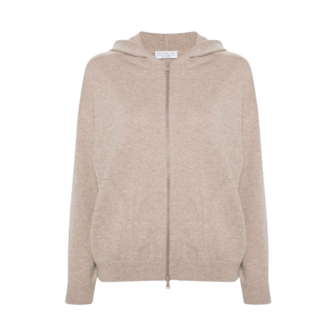 M12136906-C9609 (W) Brunello Cucinelli Cashmere Hooded Zip-Up Beige