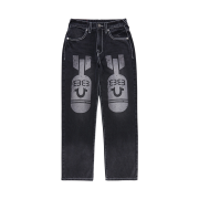 True Religion BOMBER DENIM PANTS_WASHED BLACK